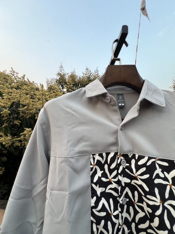 Premium Fancy Fabric Shirt - Gray Chateau