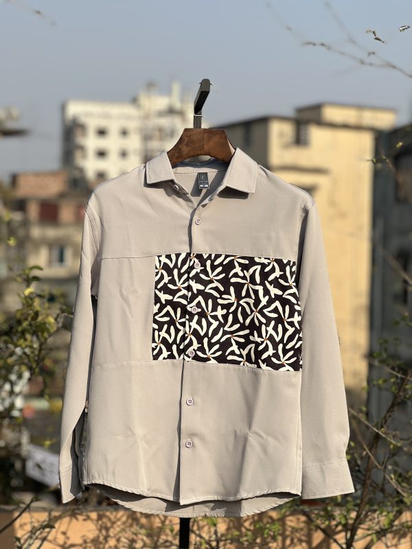 Premium Fancy Fabric Shirt - Gray Chateau