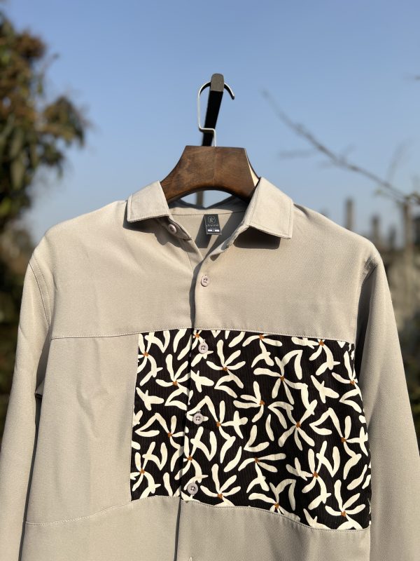 Premium Fancy Fabric Shirt - Gray Chateau